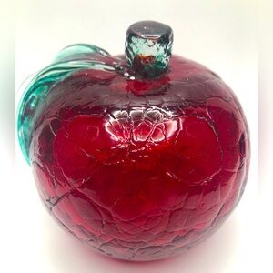 Vintage Crackle glass apple